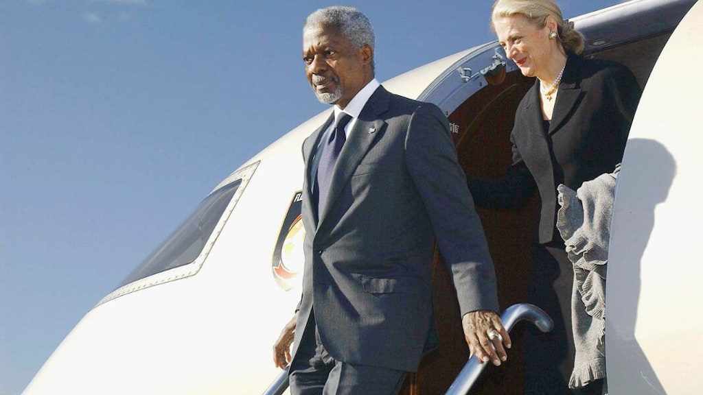 Kofi Annan and his wife Nane