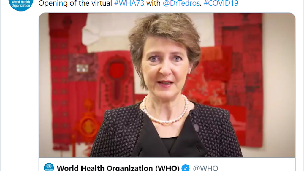 President of the Swiss Confederation Simonetta Sommaruga during her opening statement .