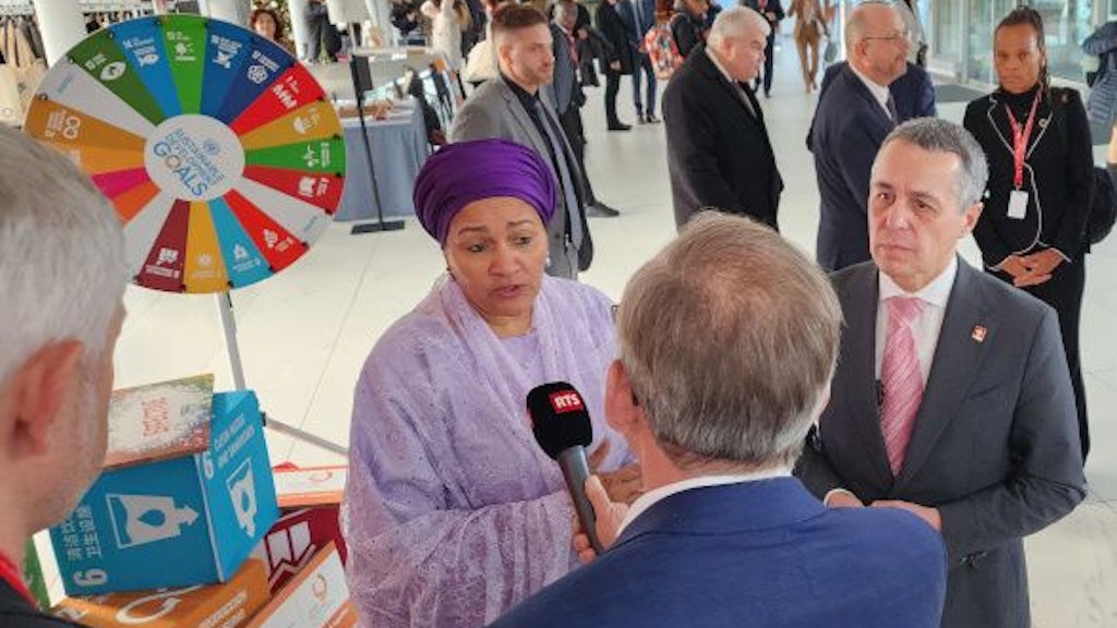 UN Deputy-Secretary-General Amina Mohammed together with President Ignazio Cassis at the GPEDC Summit.