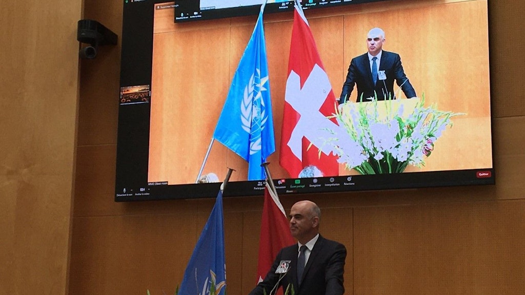 Federal Councilor Berset at the WMO.