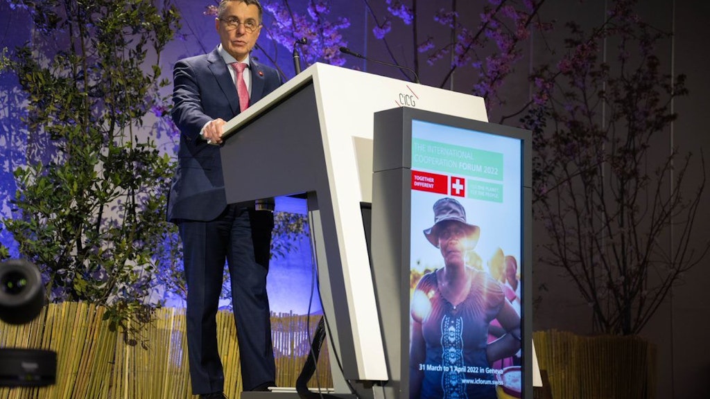 Swiss President Ignazio Cassis opened the International Cooperation Forum 2022 in Geneva on 31 March 2022