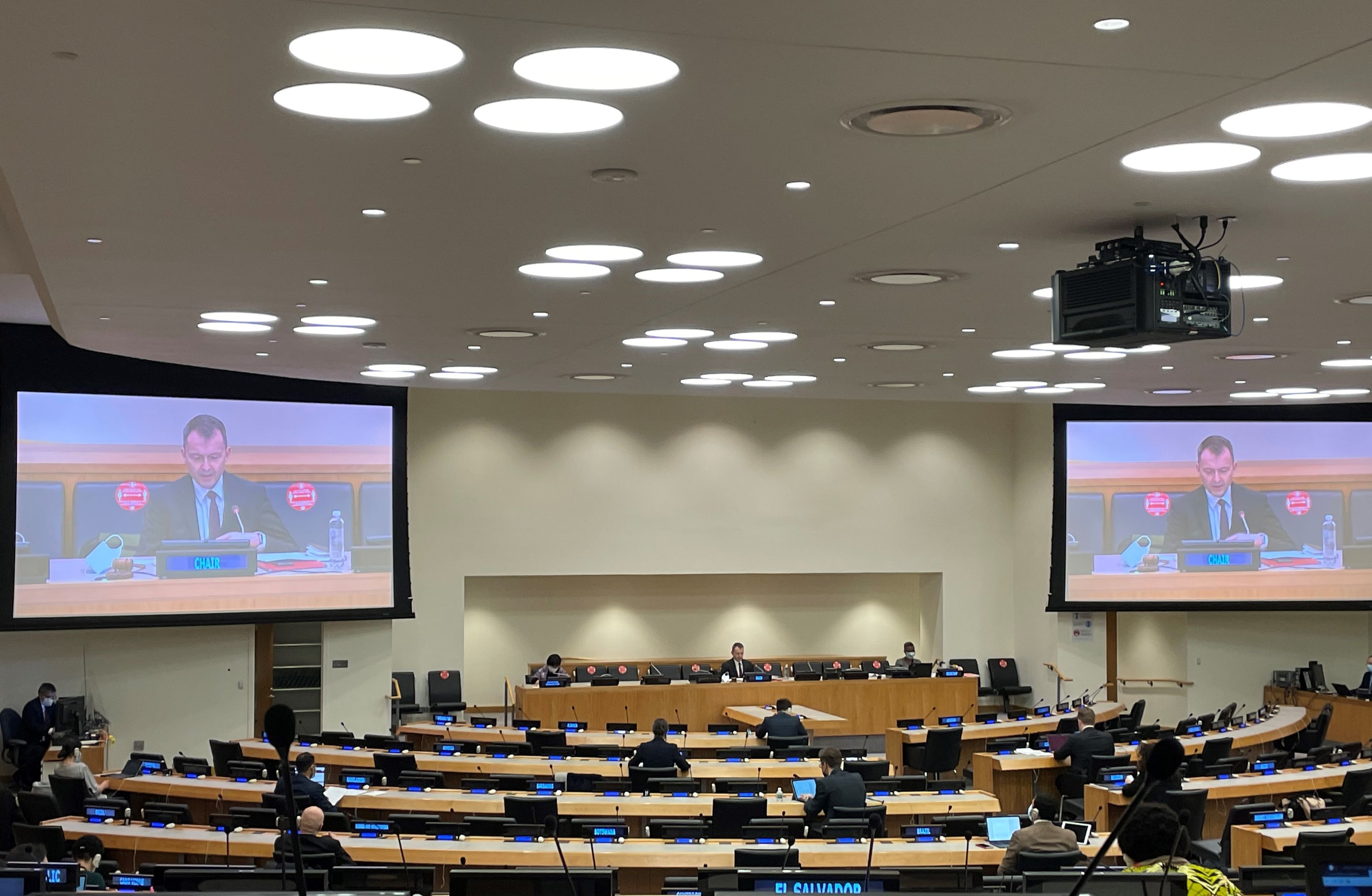 Ambassador Jürg Lauber during the third substantive session of the Open-ended Working Group at the UN in New York