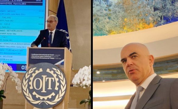 Le conseiller fédéral Guy Parmelin et le président de la Confédération Alain Berset