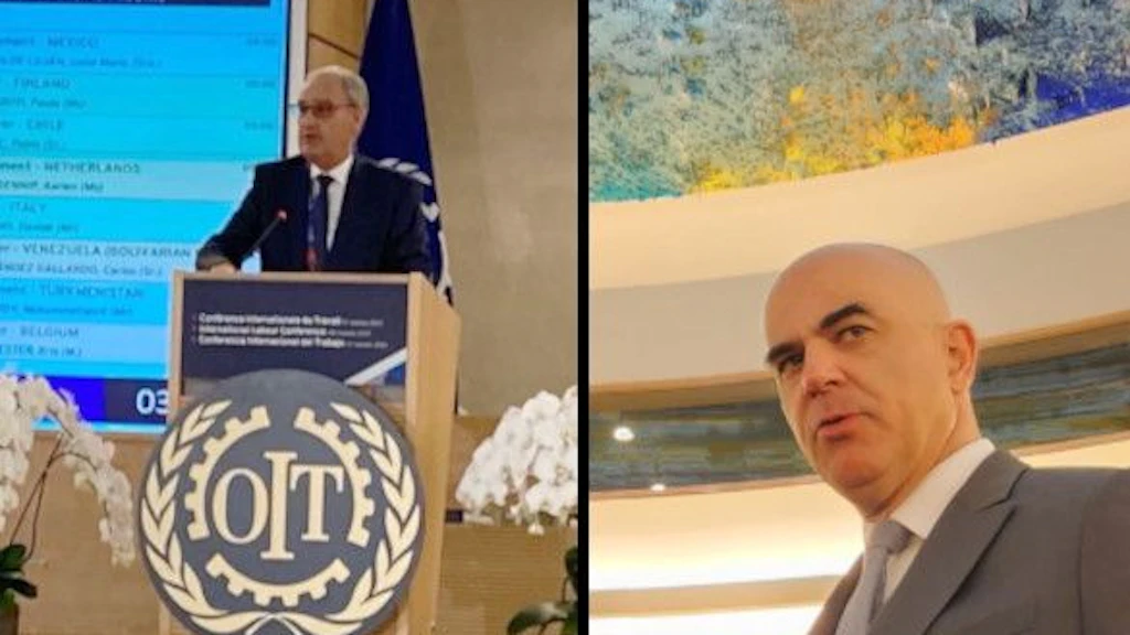 Le conseiller fédéral Guy Parmelin et le président de la Confédération Alain Berset