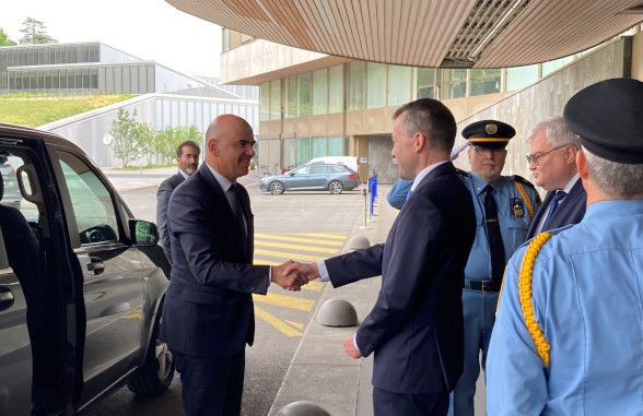 Le conseiller fédéral Alain Berset à son arrivée au Palais des Nations