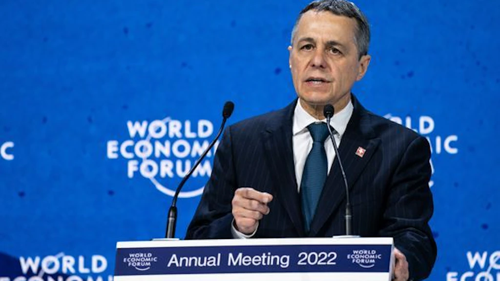 Le président de la Confédération, Ignazio Cassis, au Forum économique mondial à Davos.