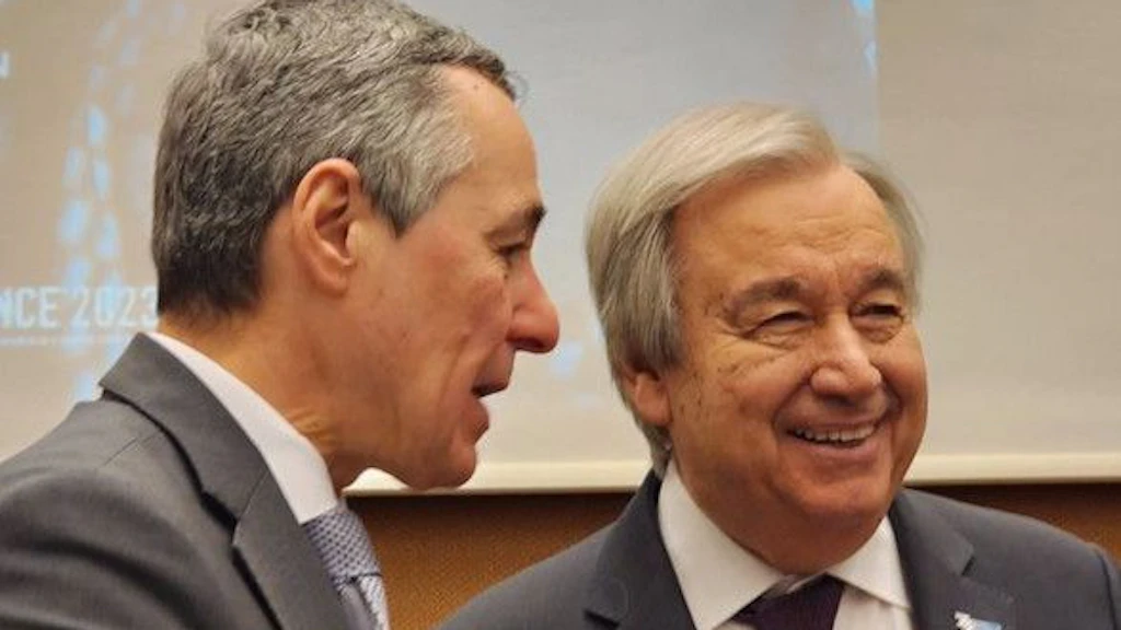 Ignazio Cassis et le Secrétaire général de l'ONU, Antonio Guterres.