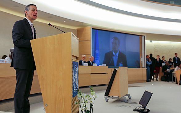 Dans son discours le conseiller fédéral Ignazio Cassis souligne que les grands défis de l'humanité ne peuvent être relevés qu’ensemble.