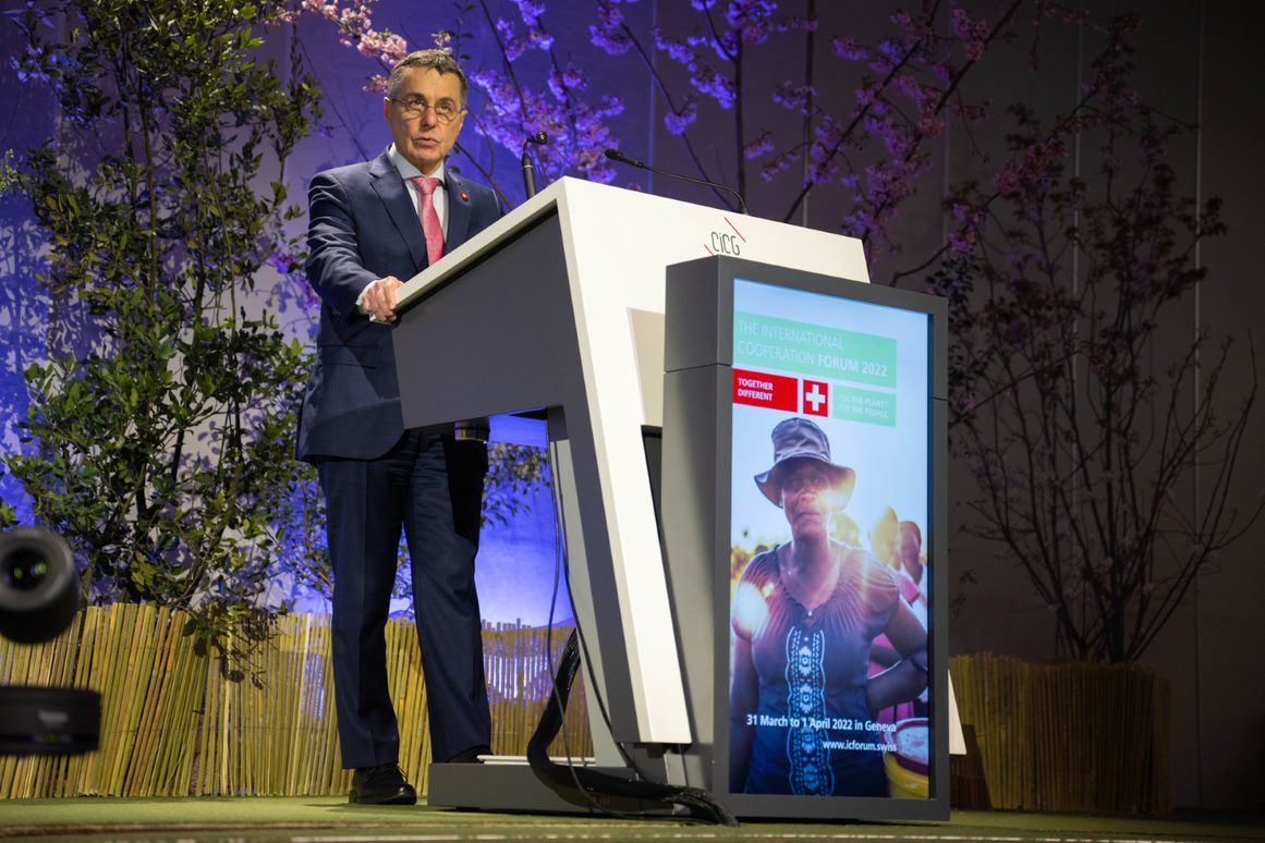 Le président de la Confédération Ignazio Cassis a inauguré à Genève le «International Cooperation Forum 2022