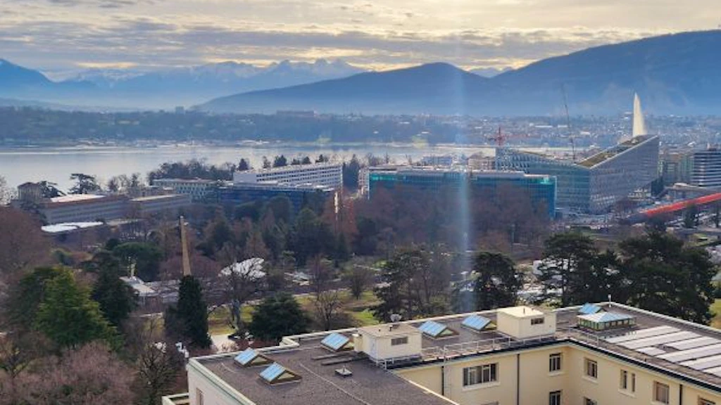 La rade de Genève vue depuis la colline de Pregny